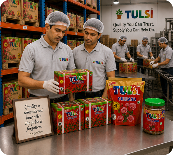 Tulsi packaging and warehouse team