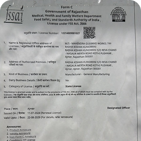 FSSAI Certificate