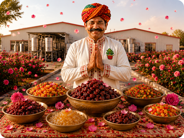 Fresh roses and gulkand